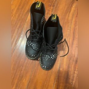 Dr. Martens, 1460 Pascal Stars Leather Lace Up Boots in Black